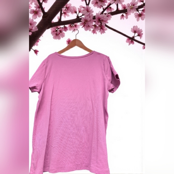 Croft & Barrow Essential Crewneck Tee Color: Pink, Size: LARGE, - Picture 6 of 9